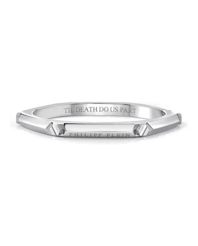 Philipp Plein The Plein Cuff Bangle Bracelet Man Bracelet Silver Size S Stainless Steel In Silver