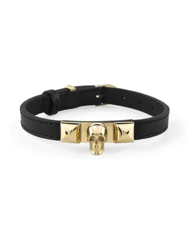 Philipp Plein Plein Enigma Calf Leather Bracelet In Gold