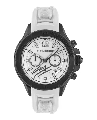Plein Sport Mens Warrior Tech Chronograph Date Quartz White Silicone 47.5mm In Multi