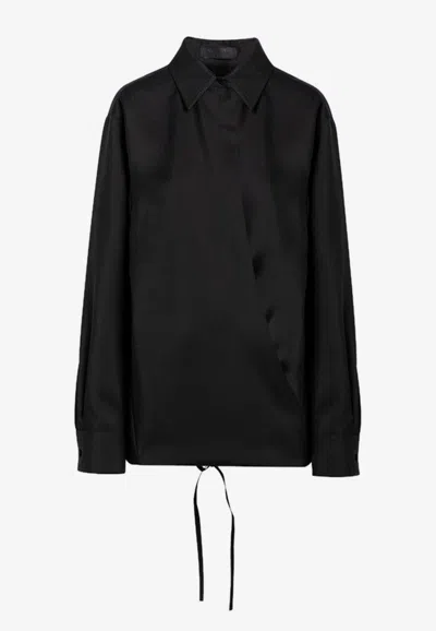 Valentino Wool Shirt In Black