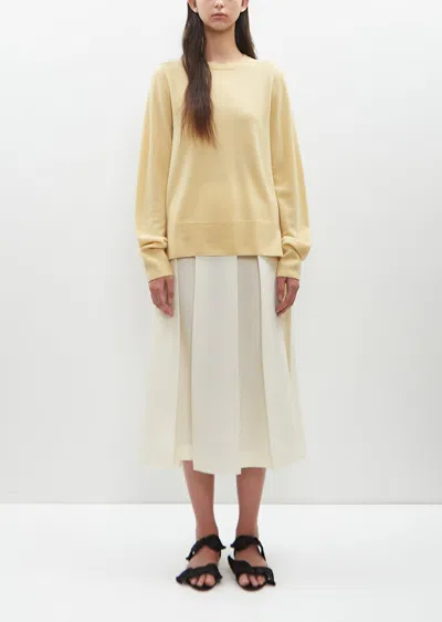 Totême Cashmere Crewneck Sweater In Soft Yellow