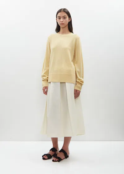 Totême Cashmere Crewneck Sweater In Soft Yellow