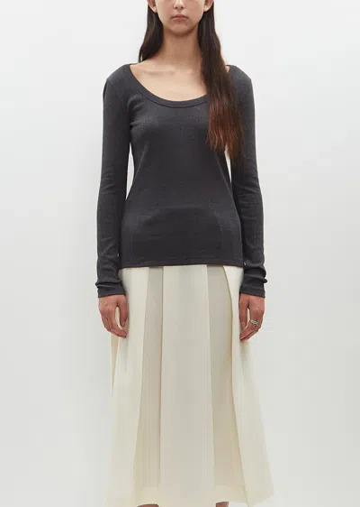 Totême Classic Rib Top In Charcoal Melange