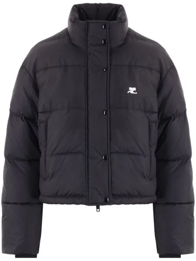 Courrèges Black Insulated Puffer Jacket In Black