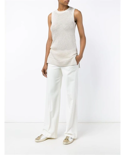 Shop Vince Sleeveless Mesh-stitched Top