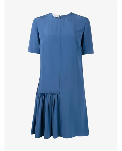 Shop Stella Mccartney Silk Dress With Pleated Front