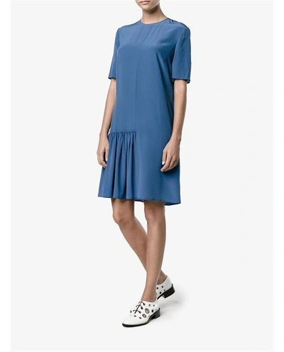 Shop Stella Mccartney Silk Dress With Pleated Front