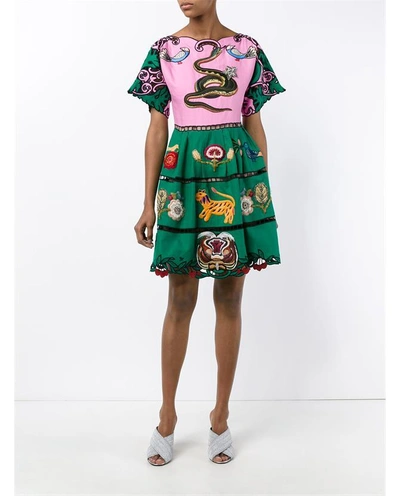 Shop Gucci Animal Embroidered Dress