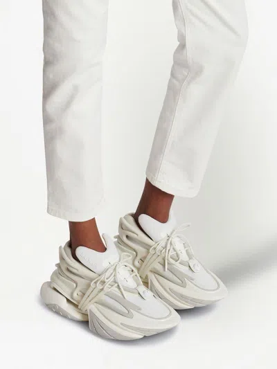 Balmain Unicorn Trainers In Neoprene And Leather In White