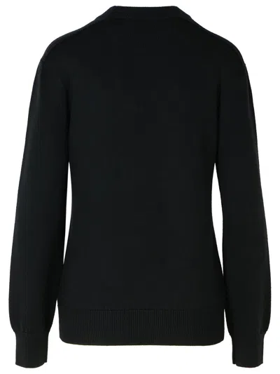 Burberry Ekd Patch Ribbed Knit Sweater In Black