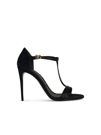 Dolce & Gabbana Woman Sandals Black Size 7.5 Textile Fibers In Black