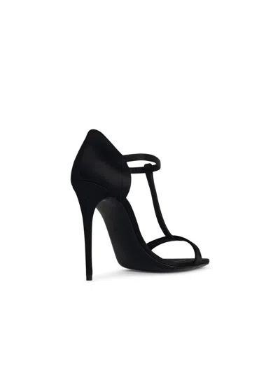 Dolce & Gabbana Woman Sandals Black Size 7.5 Textile Fibers In Black