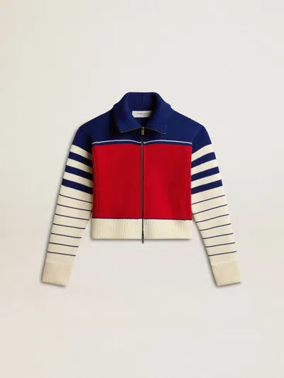 Golden Goose Long-sleeved Sweater Coat In Red