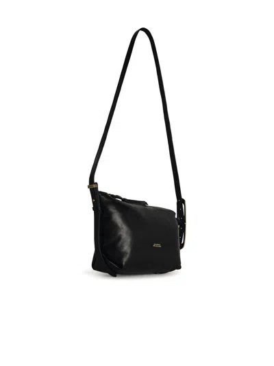 Shop Isabel Marant 'leyden' Mini Black Leather Crossbody Bag