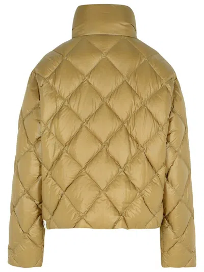 Jil Sander Down Jacket With Chest Pocket And High Collar In Beige