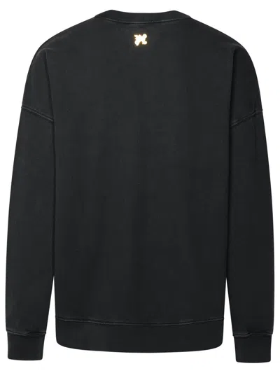 Palm Angels Sweatshirt With Front Monogram Burining In Black