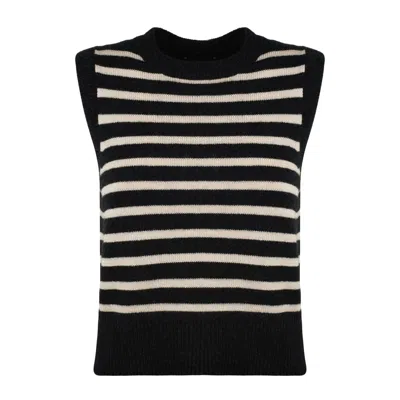 Roberto Collina Lupetto Slipover Rigato In White, Black