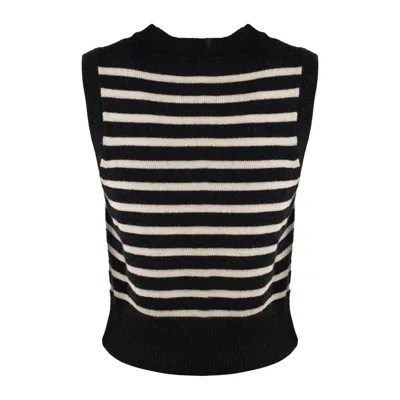 Roberto Collina Lupetto Slipover Rigato In White, Black