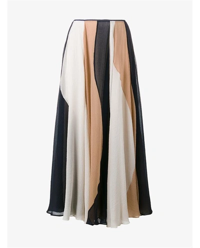 Roksanda Woman Zaha Striped Silk-seersucker Midi Skirt Multicolor In Eavy