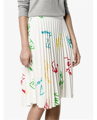 Shop Jw Anderson Signature Print Pleated Asymmetric Skirt