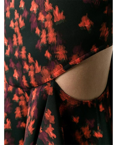 Shop Givenchy Floral Print Asymmetric Peplum Skirt