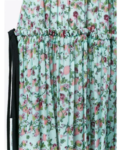 Shop Chloé Pleated Floral Print Maxi Skirt