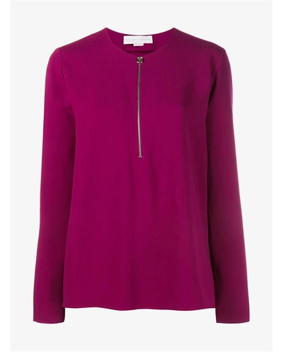 Shop Stella Mccartney Long Sleeve Knit With Front Zip