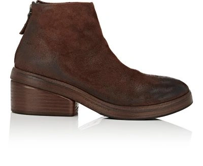 Marsèll Back-zip Ankle Boots In Dark Brown