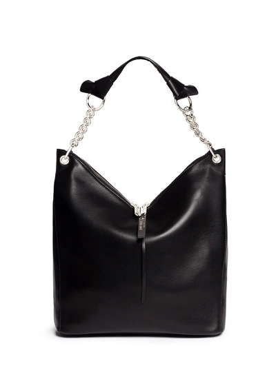 Jimmy Choo 'raven' Large Leather Shoulder Bag In Black