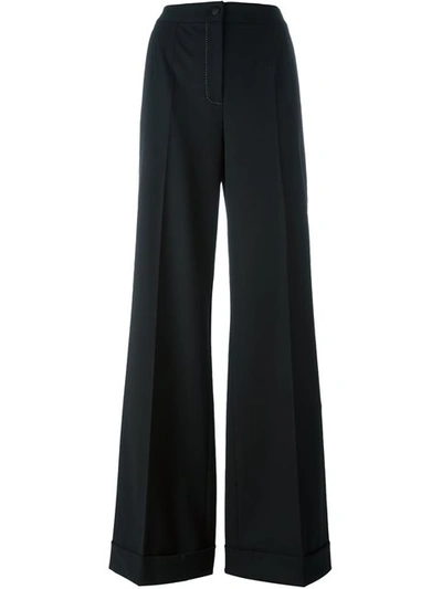 Shop Dolce & Gabbana Wide Leg Trousers In Black