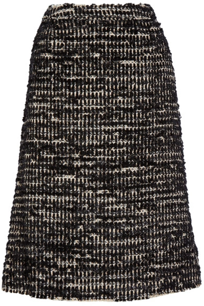 Shop Simone Rocha Metallic Tweed Midi Skirt
