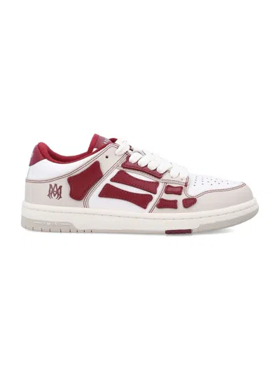 Amiri Skel Low Top Sneakers With Monogram Print In Deep Red