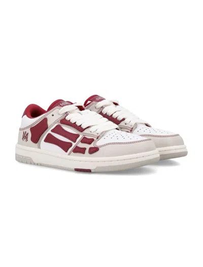 Amiri Skel Low Top Sneakers With Monogram Print In Deep Red