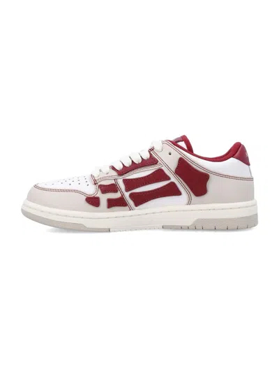 Amiri Skel Low Top Sneakers With Monogram Print In Deep Red