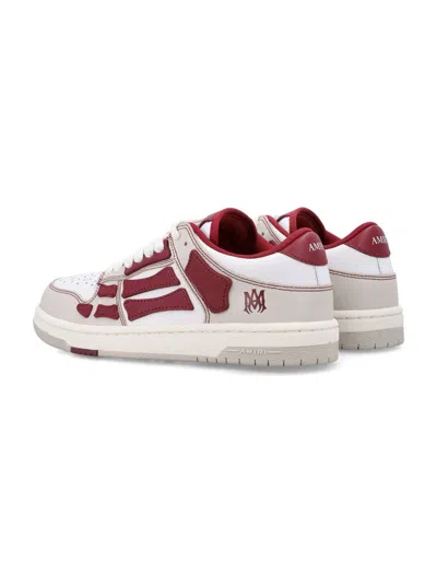 Amiri Skel Low Top Sneakers With Monogram Print In Deep Red
