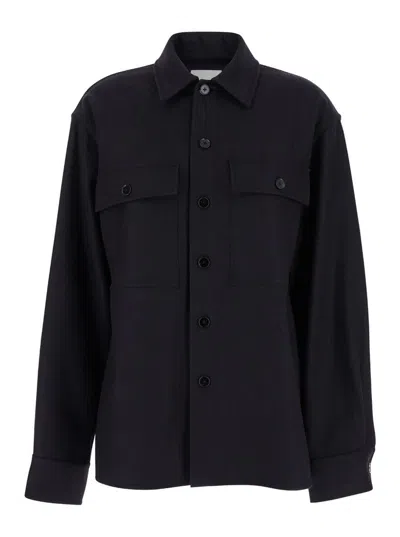 Jil Sander Black Shirt With Buttons In Black