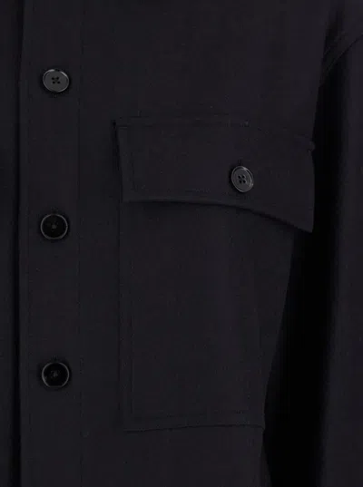 Jil Sander Black Shirt With Buttons In Black