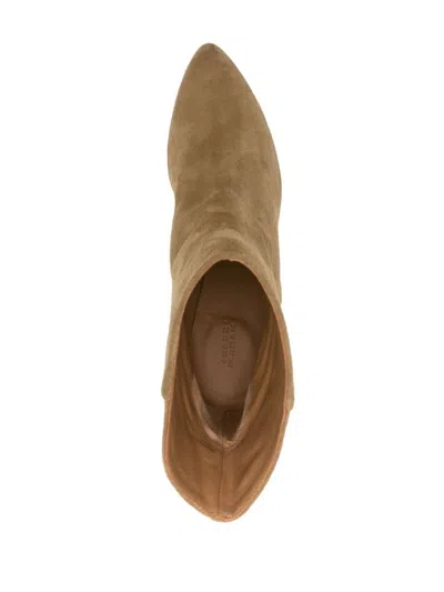 Isabel Marant Ankle Boots In Luxurious Calf Velvet Leather With Sleek Design And Refined Heel In Grey