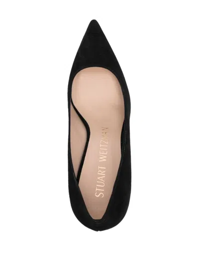 Stuart Weitzman Anny 70 Pointed-toe Suede Court Shoes In Black