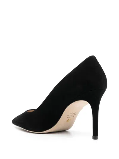 Stuart Weitzman Anny 70 Pointed-toe Suede Court Shoes In Black