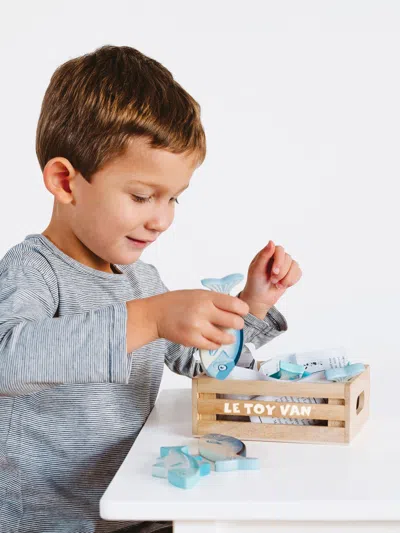 Le Toy Van Market Fish Wooden Play Food Crate-7 Piece (w:160 D:118 H:60mm) One Size Multicoloured In Multicoloured