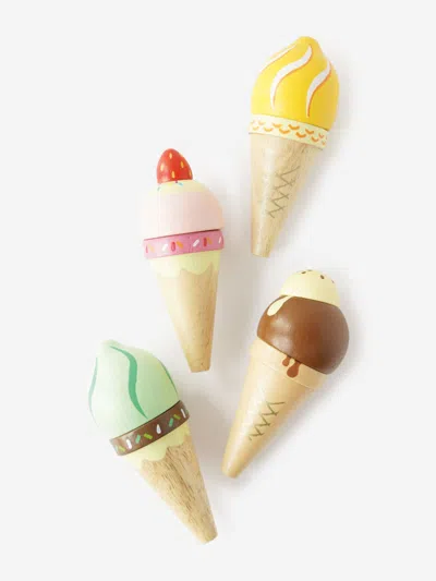 Le Toy Van Wooden Ice Cream Cones Set ( W:10cm D:10cm H:13.7cm) One Size Multicoloured In Multicoloured