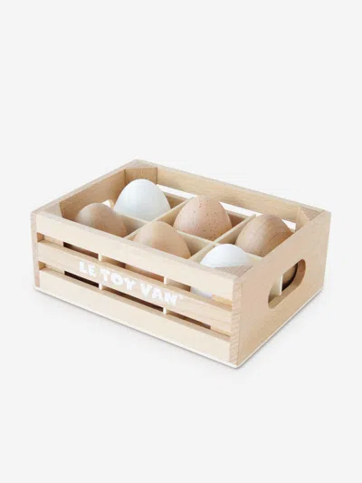 Le Toy Van Farm Eggs Wooden Market Crate-7 Piece (w:160 D:118 H:60mm) One Size Beige In Beige