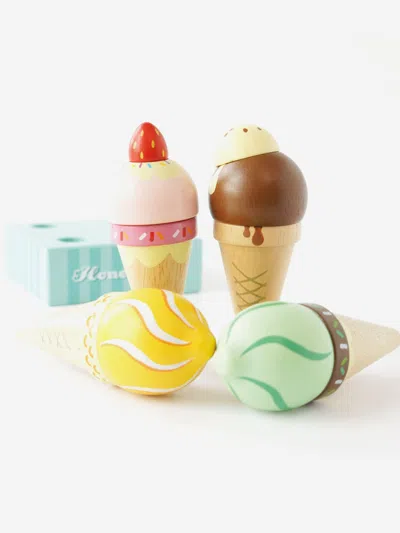 Le Toy Van Wooden Ice Cream Cones Set ( W:10cm D:10cm H:13.7cm) One Size Multicoloured In Multicoloured