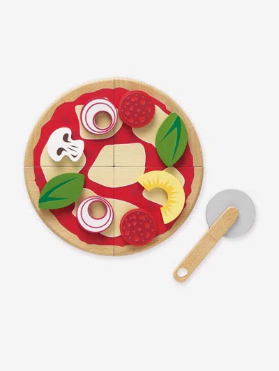 Le Toy Van Pizza & Toppings With Slice Cutter-13 Piece (w:20 X D:20 X H:2cm) One Size Red By Childsp In Red