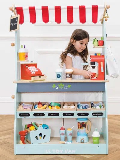 Le Toy Van Shop & Café Market Stand (90 X 36 X 122cm) One Size Blue In Blue