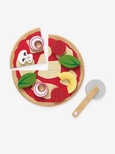 Le Toy Van Pizza & Toppings With Slice Cutter-13 Piece (w:20 X D:20 X H:2cm) One Size Red By Childsp In Red