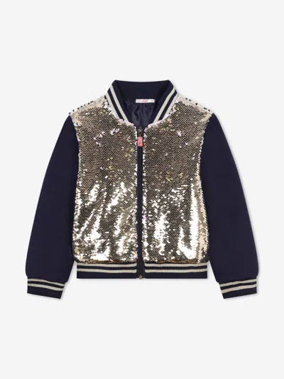 Billieblush Sequin-embellished Bomber Jacket In Gold