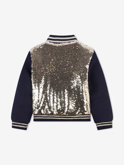 Billieblush Sequin-embellished Bomber Jacket In Gold