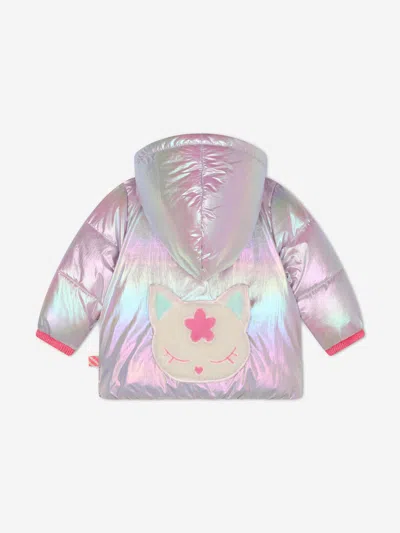 Billieblush Baby Girls Shiny Hooded Puffer Jacket In Purple